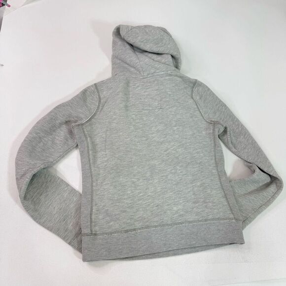 VTG Abercrombie & Fitch Hoodie Womens Large Gray Solid Long-Sleeve Drawstring - Picture 6 of 9